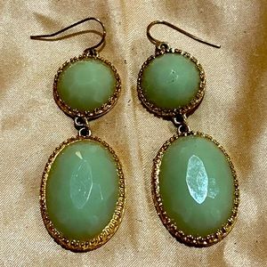 Charlotte Russe Green and Hold Drop Earrings